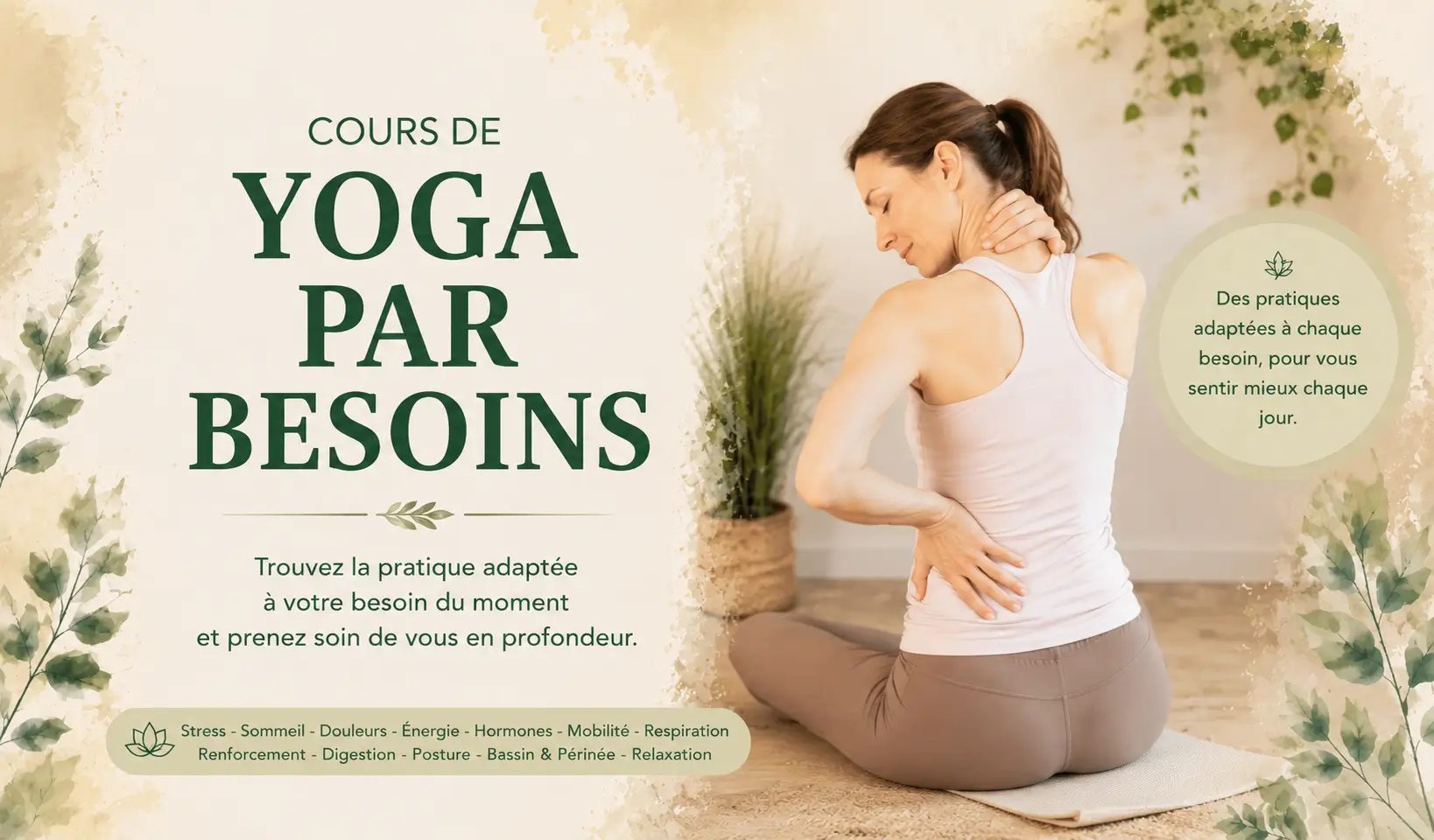 Cours de yoga par besoin