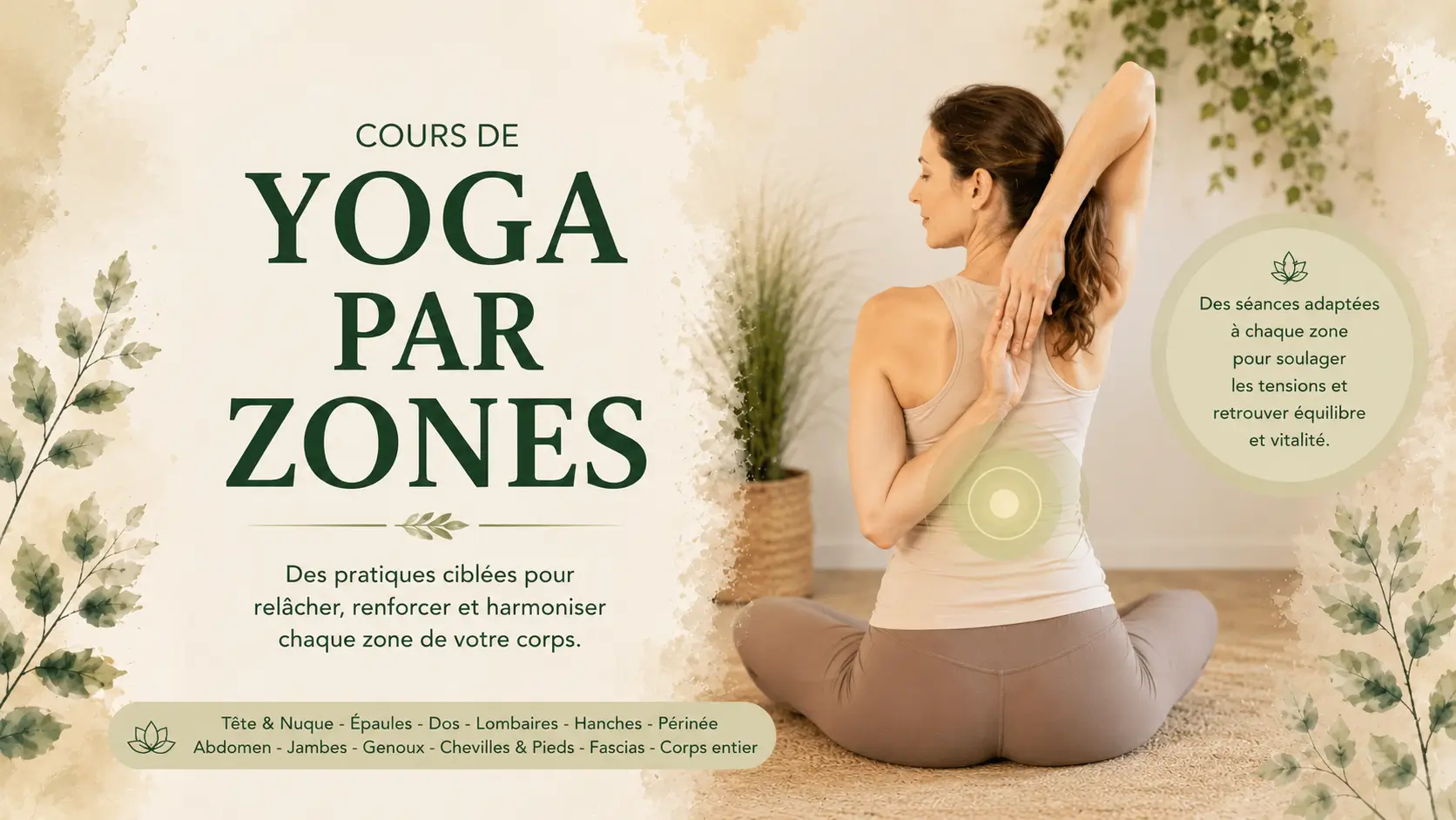 Cours de yoga par zone