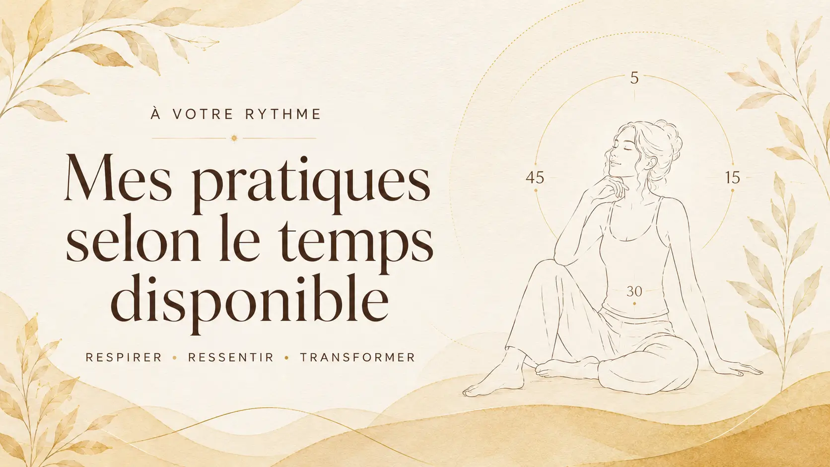 Mes pratiques selon le temps disponible